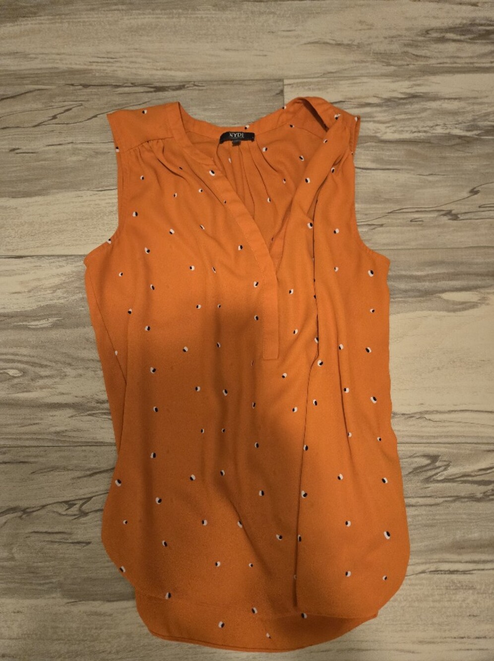 NYDJ Orange Polka Dot Sleeveless Top